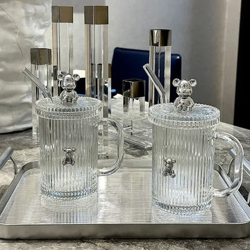 Misty Bear Mug Cocktail Glass – Elegant Smoky Tinted Bar Glassware